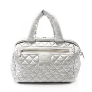 Chanel Coco Cocoon Handbag, Leather, Women's, Silver Tone